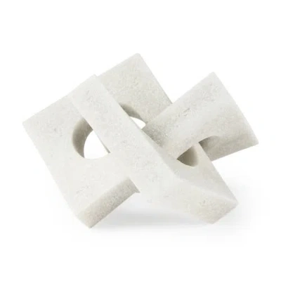 Mercana Linx Granite Resin Sculpture Decorative Object In White