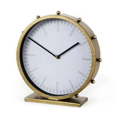 Mercana Marian Studded Table Clock In Gold
