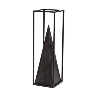 Mercana Memphis Metal Pyramid In A Square Frame In Black