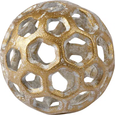 Mercana Moyer I Gold Metal Hollow Decorative Orb
