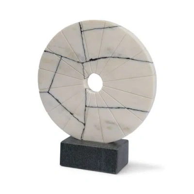 Mercana Orin Marble Round Disc Decorative Object In White