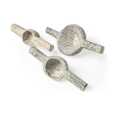 Mercana Oro Set Of 3 Tribal Inspired Measuring Cups In White