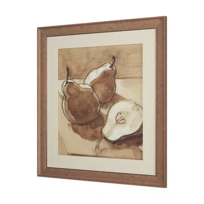 Mercana Pear Study By  Studio Hand Embelished Textured Framed Artwork Matted Under Glass In Pear Study Iii