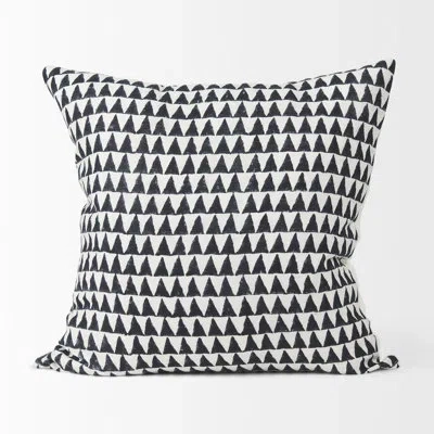 Mercana Pfeifer Geometric Linen Pillow Cover In Black