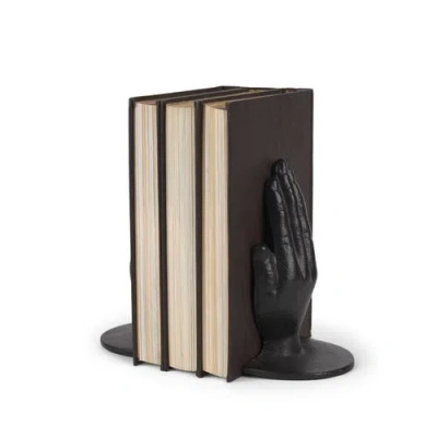 Mercana Praying Hands Bronze Cast Iron Book Ends In Black