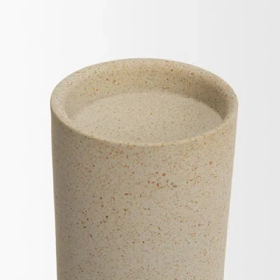 Mercana Qamra Metal Pillar Candle Holder In Neutral