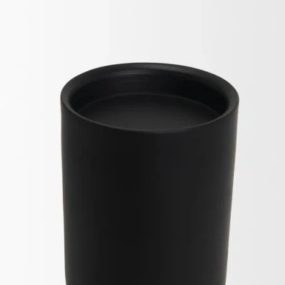 Mercana Qamra Metal Pillar Candle Holder In Black