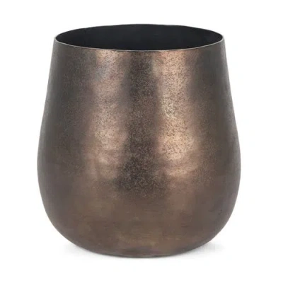 Mercana Quade Large Textured Metal Vase In Gold