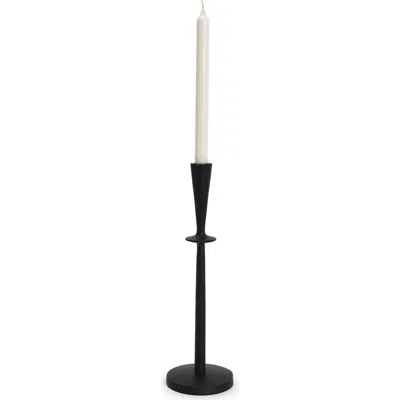 Mercana Qwin Cast Aluminum Candle Holder In Black