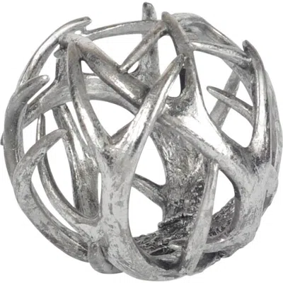 Mercana Ramus Antler Shaped Decorative Orb Ball In Silver