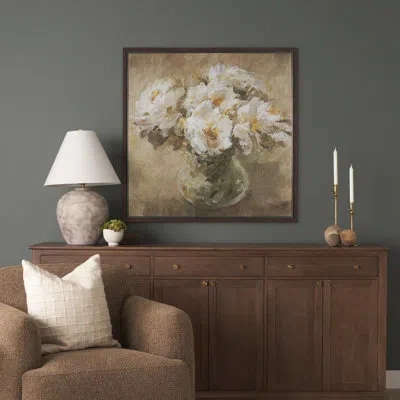 Mercana Resilient Bloom By  Studio Hand Embelished Textured Framed Canvas Artwork