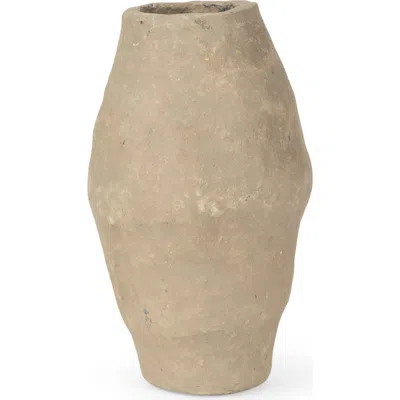 Mercana Rundal Paper Mache Vase In Gray