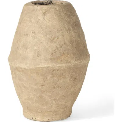 Mercana Rundal Paper Mache Vase In Sand
