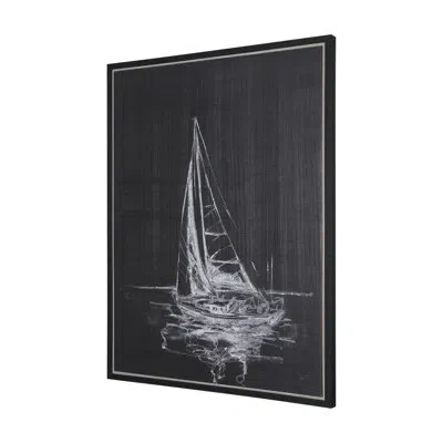 Mercana Sail Away I By  Studio A Hand Embellished Textured Framed Canvas