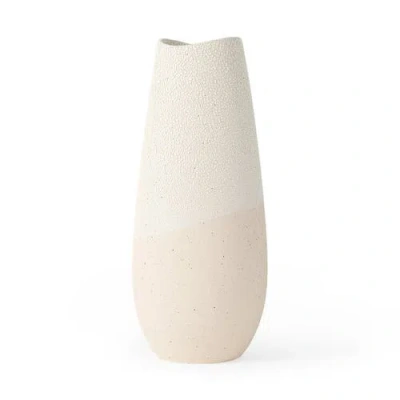 Mercana Salar Crackled Ceramic Vase In Neutral