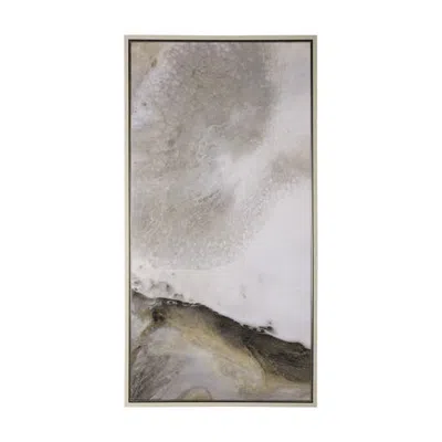 Mercana Sandy Waves By Studio A Hand Embellished Textured Framed Canvas In Brown