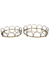 Mercana Set Of 2 Lenore Round Mirror Trays