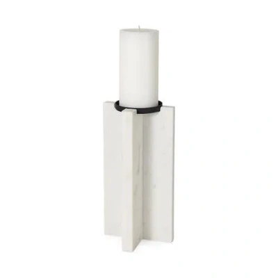 Mercana Sophia Marble Candle Holder In White