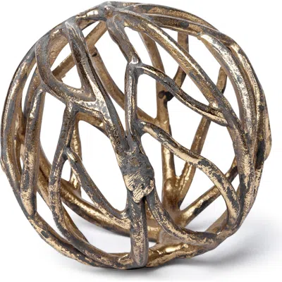 Mercana Sphaira Cast Aluminum Decorative Tree Branch Orb In Gold