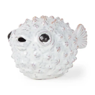 Mercana Spike Ceramic Puffer Fish In White