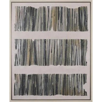 Mercana Strand By Studio A Hand Embellished Textured Framed Canvas In Gray