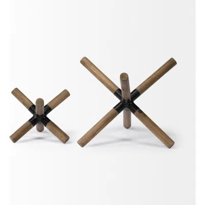 Mercana Stuhrling Wood Metal Jack In Brown