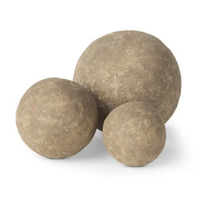 Mercana Sunita Set Of 3 Paper Mache Orbs In Gray