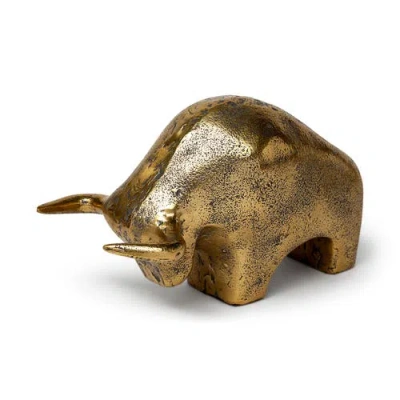 Mercana Tauro Cast Aluminum Raging Bull Bookends In Gold