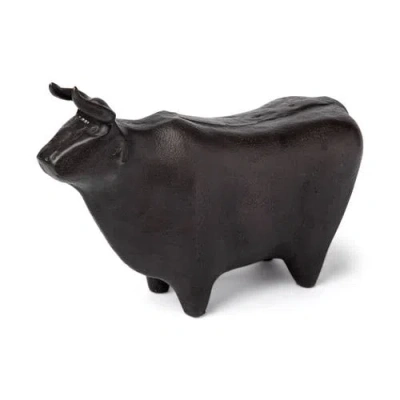 Mercana Taurus Ii Aluminum Bull Decorative Object In Black