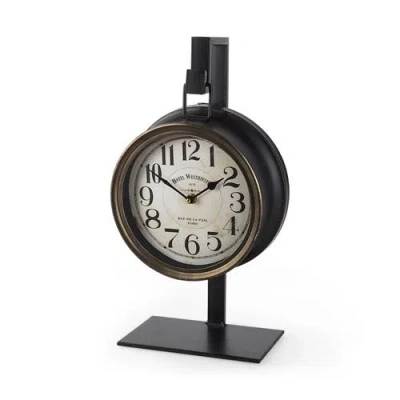 Mercana Taxz Metallic Metal Hanging Table Clock In Brown