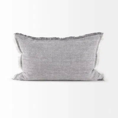 Mercana Thais Decorative Rectangular Linen Pillow Cover In Gray