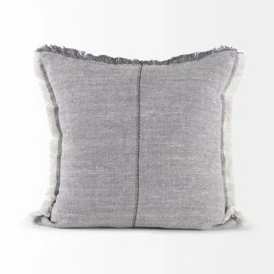 Mercana Thais Square Linen Pillow Cover In Gray