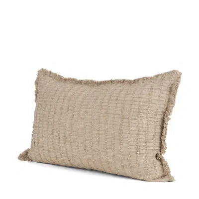 Mercana Thatch 14x26 Lumbar Sand Decorative Pillow Cover In Brown