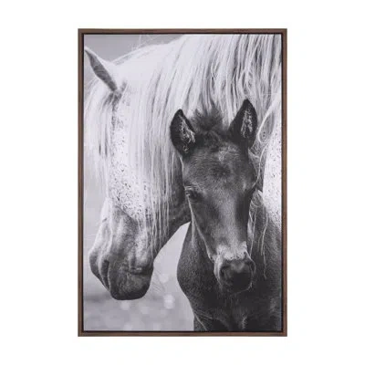 Mercana The Foal By  Studio A Hand Embellished Textured Framed Canvas In Black;white;gray