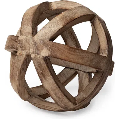Mercana Tibik 8l X 8w Natural Wooden Orb In Brown