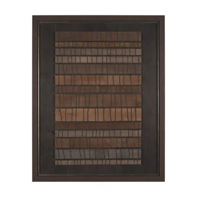 Mercana Timber Mosaic By Studio Handmade Original Framed Artwork In Brown