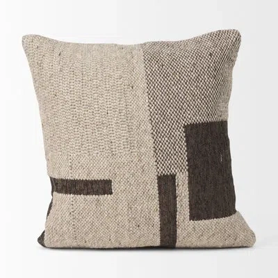 Mercana Torrell Wool Blend Throw Square Pillow Cover In Brown