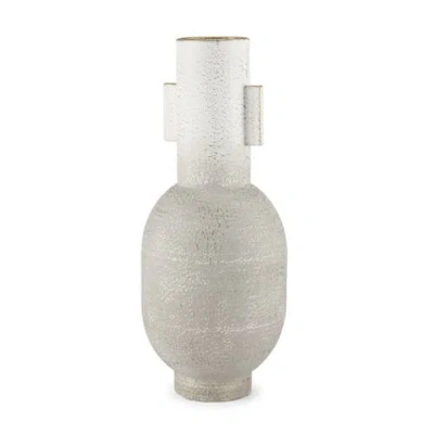 Mercana Torres Metal Vase In White