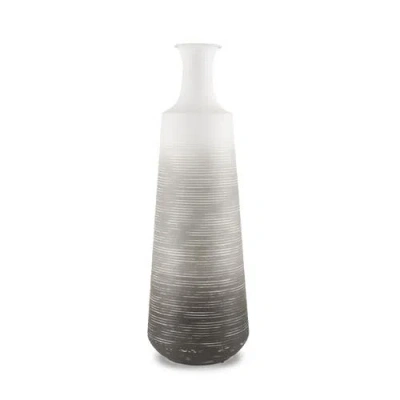 Mercana Toru Ombre Metal Vase In Gray