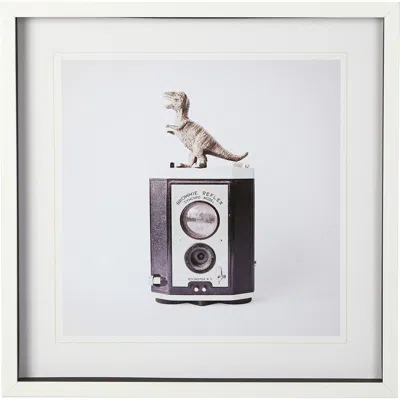 Mercana T-rex & Vintage Camera By Susannah Tucker Photography A Framed Photo Art Print Matted Under  In Black
