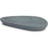 Mercana Tria Rounded Triangular Marble Decorative Tray In Blue