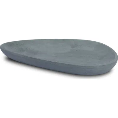 Mercana Tria Rounded Triangular Marble Decorative Tray In Blue