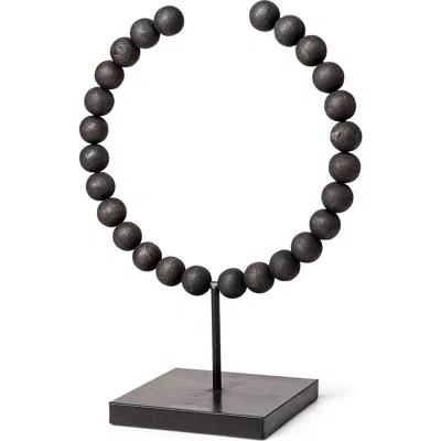 Mercana Tulane Beaded Broken Sphere Decorative Object In Black
