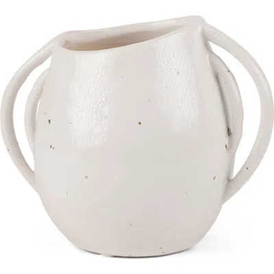 Mercana Urvi Speckled Asymmetrical Ceramic Vase In White