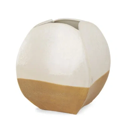 Mercana Vania Textured Ceramic Vase In Brown