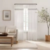 Mercantile Drop Cloth Stripe Ring Top Light-filtering Single Curtain Panel In Gray