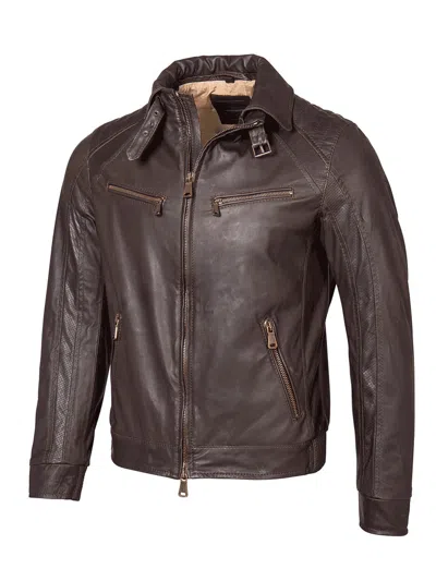 Pre-owned Mercedes-benz Ij Mercedes Real Leather Jacket Motorcycle Classic Leather Jacket Men In Black
