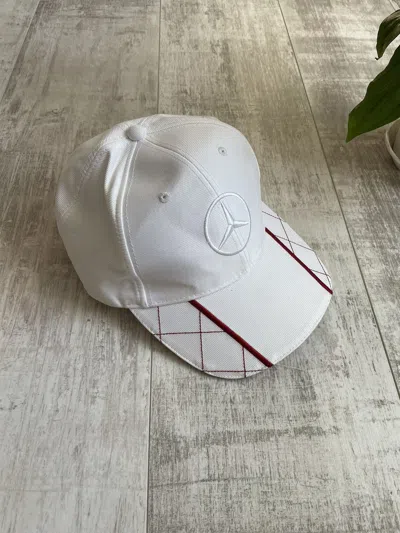 Pre-owned Mercedes Benz X Racing Mercedes Benz Hat Cap Racing Style Vintage In White