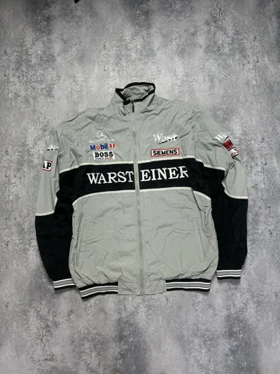 Pre-owned Mercedes Benz X Racing Vintage Racing Jacket Mercedes Benz Big Logo F1 90's In Silver
