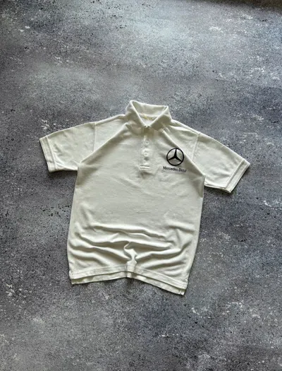 Pre-owned Mercedes Benz X Vintage Mercedes Benz Rugby Polo T Shirt Racing Vintage Embroidered In White